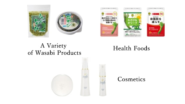 A Variety of Wasabi Products Health Foods Cosmetics