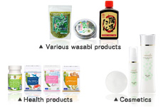 Various wasabi products	Health products	Cosmetics